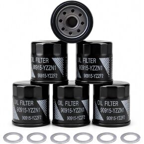 (6pcs) 90915-YZZF2 90915-YZZN1 Engine Oil Filters with Drain Plug Washers Compatible with Toyota Corolla 1993-21, Camry 1992-01, Prius 2001-09, Yaris 2006-19, Matrix 2003-08, 90915-10009 90915-YZZE1 in Saudi Arabia