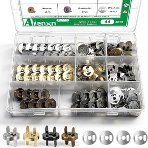 44 Sets 18mm 4 Color Magnetic Buttons, Clasps Snaps Fastener DIY Craft Sewing Buttons Knitting Buttons Sets, Magnetic Snaps for Sewing, Purses, Craft, Bags, Totes, Clothes and Leather Q-115 in Saudi Arabia