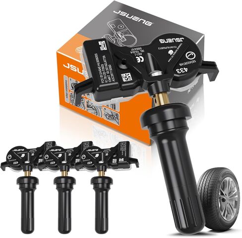 مستشعر Jsueng 68313387AB TPMS، مستشعر نظام مراقبة ضغط الإطارات متوافق مع Chrysler Pacifica Voyager Jeep Wagoneer Compass Dodge Dart Durango، يستبدل 68193586AC 433MHZ 4 عبوات in Kuwait