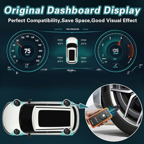 Masoll TPMS Sensor for GM Chevy Silverado Buick Cadillac GMC Pontiac, 315MHz Tire Pressure Sensor Replaces# 13598771,13598772, External, Easy to Install in Saudi Arabia