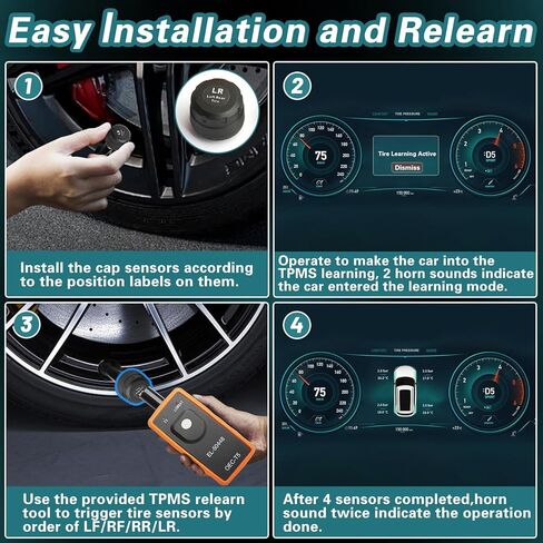 Masoll TPMS Sensor for GM Chevy Silverado Buick Cadillac GMC Pontiac, 315MHz Tire Pressure Sensor Replaces# 13598771,13598772, External, Easy to Install in Saudi Arabia