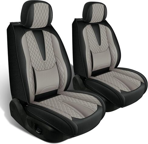 Custom Fit For Nissan Frontier Seat Covers 2009-2026, Leather Truck Seat Covers S SV PRO-X PRO-4X SL, Waterproof, Breathable, Airbag Compatible, All-Weather Interior Protection (5 Seats, Black&Gray) in Saudi Arabia