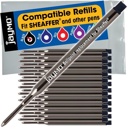 بديل Jaymo لجهاز Sheaffer K 99325 - يبلغ طوله 3.75 بوصة / 95 مم - عبوة قلم حبر جاف - 12 أزرق in Kuwait