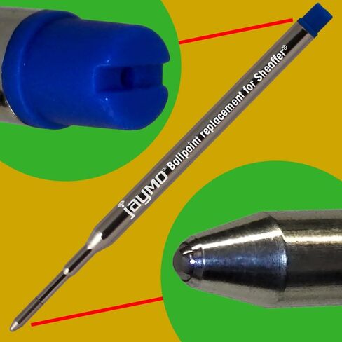 بديل Jaymo لجهاز Sheaffer K 99325 - يبلغ طوله 3.75 بوصة / 95 مم - عبوة قلم حبر جاف - 12 أزرق in Kuwait