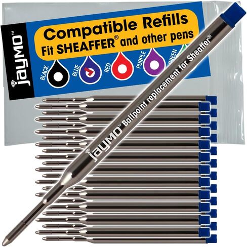 بديل Jaymo لجهاز Sheaffer K 99325 - يبلغ طوله 3.75 بوصة / 95 مم - عبوة قلم حبر جاف - 12 أزرق in Kuwait