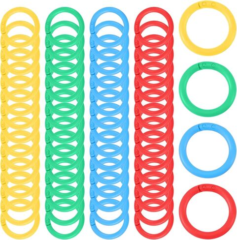 100PCS Plastic Rings for Index Cards, 20mm/0.787in PE Binder Ring, Double Buckle Index Card Rings, for Binding Cards/Photos, Indexs Cards, Key Ringv(Colorful) in Kuwait
