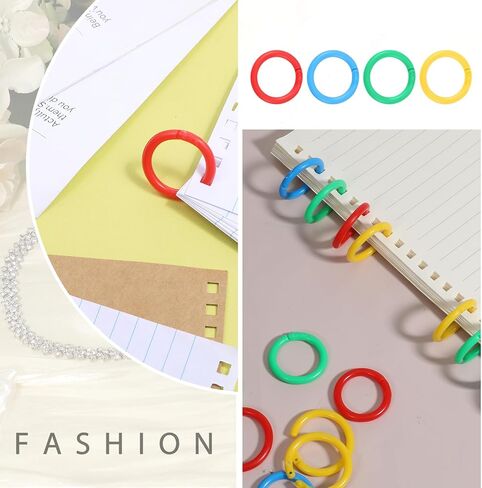 100PCS Plastic Rings for Index Cards, 20mm/0.787in PE Binder Ring, Double Buckle Index Card Rings, for Binding Cards/Photos, Indexs Cards, Key Ringv(Colorful) in Kuwait