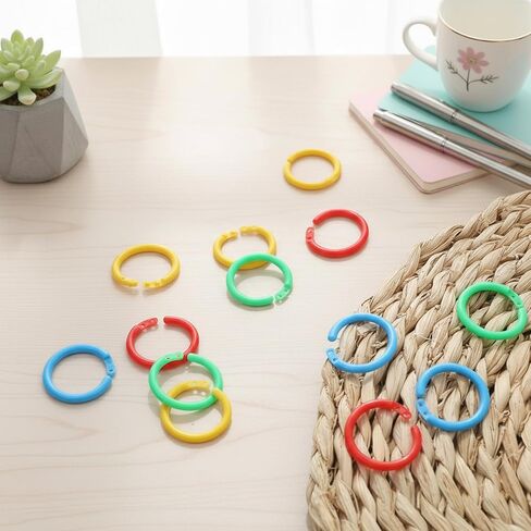 100PCS Plastic Rings for Index Cards, 20mm/0.787in PE Binder Ring, Double Buckle Index Card Rings, for Binding Cards/Photos, Indexs Cards, Key Ringv(Colorful) in Kuwait