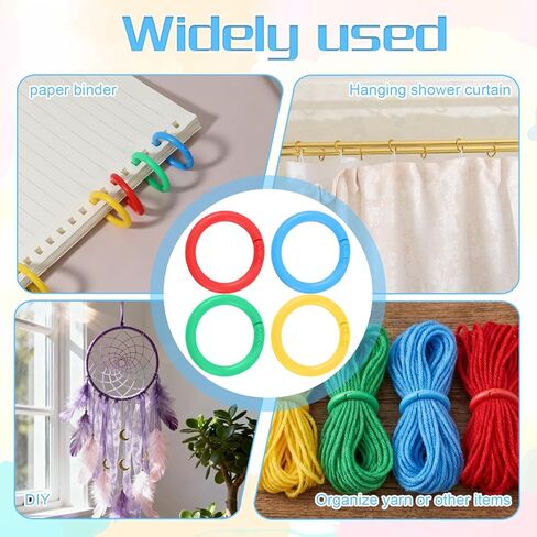 100PCS Plastic Rings for Index Cards, 20mm/0.787in PE Binder Ring, Double Buckle Index Card Rings, for Binding Cards/Photos, Indexs Cards, Key Ringv(Colorful) in Kuwait