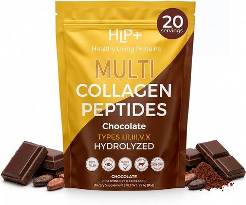Healthy Living Proteins | Multi Hydrolyzed Collagen Peptides Type I, II, III, V, & X | Grass Fed Bovine, Wild Caught Marine, Free Range Chicken | Gluten Free (Unflavored, 1 Pound (Pack of 1)) in Saudi Arabia