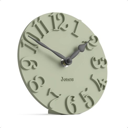 JONES CLOCKS® Hampstead Desk Clock | Freestanding | Sage Green | Elegant Raised Moulded Numerals | Ideal for Shelf Mantel Living Room Home Office or Bedside in Saudi Arabia