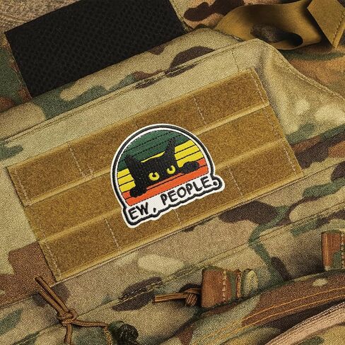 Ew People Anti Social Grumpy Cat Retro Vintage Patch, Embroidered Tactical Funny Hook and Loop Military Patch Morale Patches for Hat, Clothing, Bag, Backpack, Jackets, Molle Vest (Hook & Loop) in Kuwait