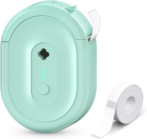 Mini-Label-Maker-N12، طابعة ملصقات بلوتوث مقاومة للماء، آلة صنع الملصقات الحرارية: لملصقات العناوين، المنزل، المطبخ، اللوازم المدرسية، تنظيم المكاتب، هدية للأطفال، مع شريط (أخضر) in Kuwait