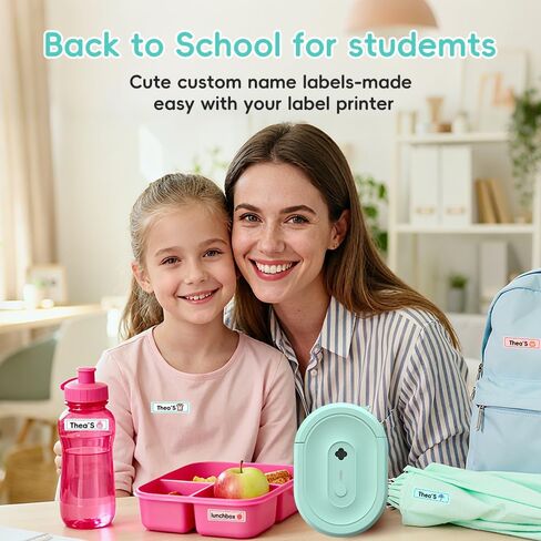 Mini-Label-Maker-N12، طابعة ملصقات بلوتوث مقاومة للماء، آلة صنع الملصقات الحرارية: لملصقات العناوين، المنزل، المطبخ، اللوازم المدرسية، تنظيم المكاتب، هدية للأطفال، مع شريط (أخضر) in Kuwait