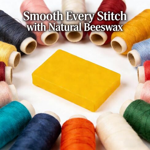 GLRXMX Beeswax Block, Premium Thread Line Wax for Sewing Quilting, Durable Rectangle DIY Tool for Sewing Supplies, Leather Craft Hand Stitching Projects in Saudi Arabia