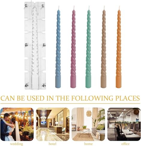 Acrylic Spiral Taper Candle Mold for Candle Making DIY, Lightweight and Compact Casting Mold for, to Decorate Your Home with Assorted Color in Kuwait
