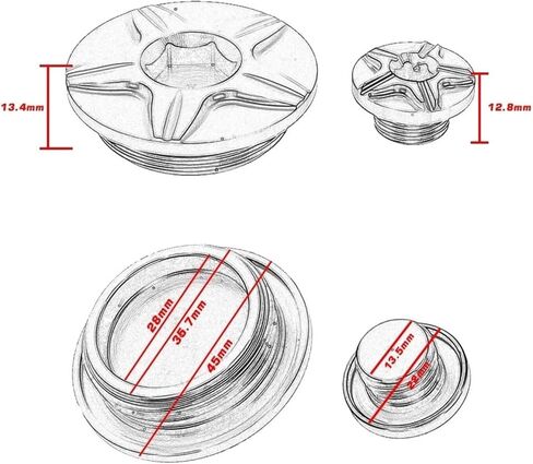 Motocross Engine Timing Plug Cover Compatible with XT250/X WR250FX 250 TW200 XT225 Engines Cap Plug Accessories in Saudi Arabia