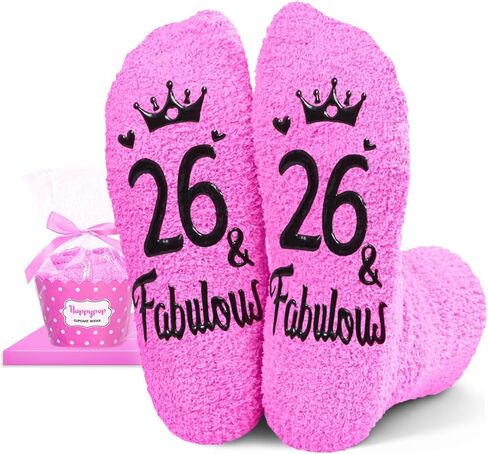HAPPYPOP 26th Year Old Birthday Gifts for Women - Socks for 26 Year Olds, Best Gifts for 26 Year Old Woman in Saudi Arabia