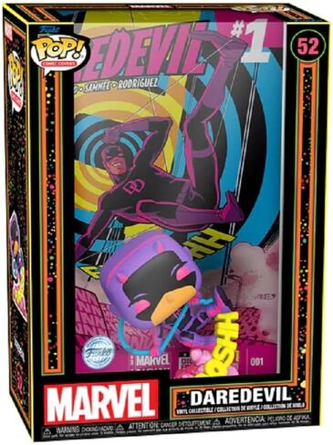 Funko Pop! Marvel Daredevil Comic Cover Exclusive Glow-in-The-Dark Vinyl Bobblehead Figure, 4.45 inches in Kuwait