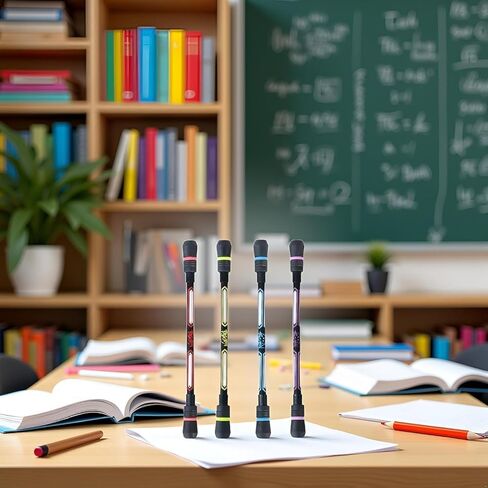 4Pcs Spin Cool Pens, Rolling Finger Spin Game Pens with Weighted Ball Anti-Slip Stationery Set with Refills Black Ink for Students Entertainment Pressure Relief Writing and Correction Supplies in Saudi Arabia