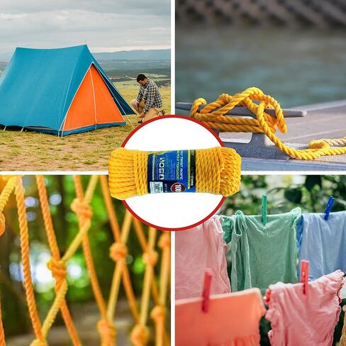 Stinson Polypropylene Rope 1/4" x 100 ft, Floating Utility Rope, Moisture Resistant Poly Rope for Boating, Camping, Tie Downs, DIY Projects and Outdoor Use in Kuwait