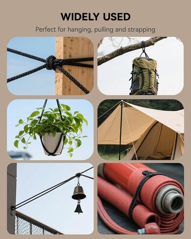 10Pack Retractable Ratchet Tie Down Straps, 13 Ft 1/8" Adjustable Rope Hanger, Heavy Duty Ratcheting Pulley System with 2 Carabiner Hook, for Xmars Decorations, Hanging Plants, Grow Lights in Saudi Arabia