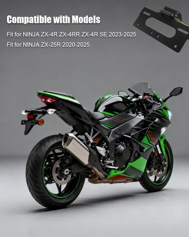 مزيل حاجز لوحة ترخيص الدراجة النارية مناسب لـ NINJA ZX-4R ZX-4RR ZX-4R SE 2023-2026 مناسب لـ NINJA ZX-25R 2020-2026 مع ضوء LED للوحة ترخيص الذيل in Kuwait