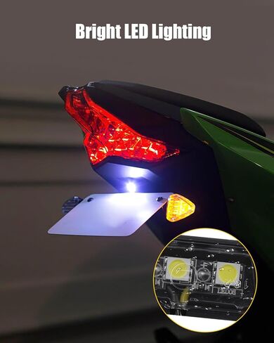 مزيل حاجز لوحة ترخيص الدراجة النارية مناسب لـ NINJA ZX-4R ZX-4RR ZX-4R SE 2023-2026 مناسب لـ NINJA ZX-25R 2020-2026 مع ضوء LED للوحة ترخيص الذيل in Kuwait