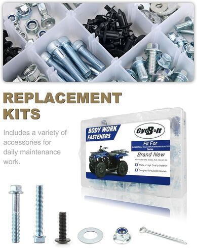 ATV 260 PCS Body Work Bolt Set Compatible with Big Bear 350/400/ 250/40, YFM25XS Bear Tracker 250, Bruin 350/250, Banshee 350/200 Body Screw Kits Fastener Set in Saudi Arabia