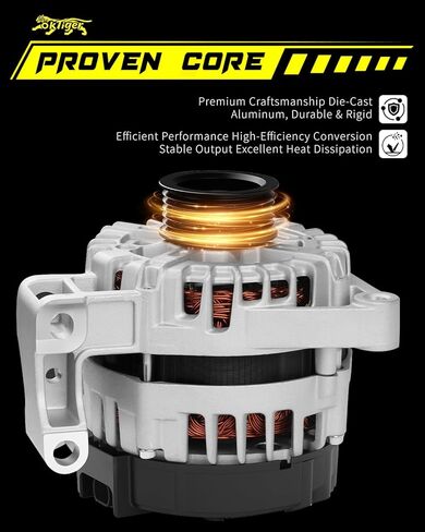 Oktiger Upgraded Alternator for Chevy Impala 2012-2020 3.6L Captiva Sport 2012, for GMC Terrain 2010-2012 3.0L, for Buick Lacrosse, for Cadillac Srx, 12V 150Amp Clockwise 6-Groove Pulley, OE 13502585 | Precision CNC castings + die-cast aluminum housing, P in Kuwait