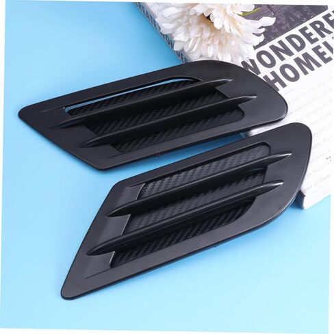 GALPADA 2Pcs Black Side Air Vent Decoration Stickers for Auto Suv Grille Trim Adhesive Intake Cover Easy Installation Heat Resistant Plated Material in Kuwait