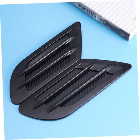 GALPADA 2Pcs Black Side Air Vent Decoration Stickers for Auto Suv Grille Trim Adhesive Intake Cover Easy Installation Heat Resistant Plated Material in Kuwait