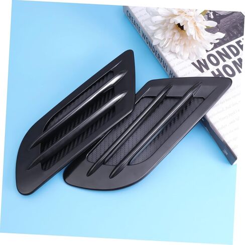 GALPADA 2Pcs Black Side Air Vent Decoration Stickers for Auto Suv Grille Trim Adhesive Intake Cover Easy Installation Heat Resistant Plated Material in Kuwait