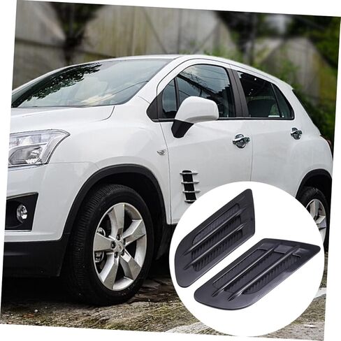 GALPADA 2Pcs Black Side Air Vent Decoration Stickers for Auto Suv Grille Trim Adhesive Intake Cover Easy Installation Heat Resistant Plated Material in Kuwait
