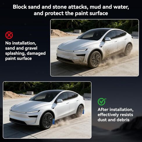 OZPYKAE for 2026 Upgraded New Tesla Model Y Juniper Accessories Mud Flaps,Splash Guards Fenders No Drilling All Weather Protector Mudguards for Tesla New Model Y Juniper 2025 2026 Launch (Black) in Saudi Arabia
