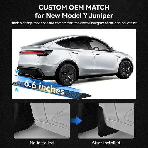 OZPYKAE for 2026 Upgraded New Tesla Model Y Juniper Accessories Mud Flaps,Splash Guards Fenders No Drilling All Weather Protector Mudguards for Tesla New Model Y Juniper 2025 2026 Launch (Black) in Saudi Arabia
