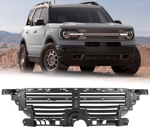 W/O Motor Active Grille Shutter Upper Assembly Fit for 2021-2025 Ford Bronco Radiator Up Shutter Air Collecting Hood Grille Shutter M2DZ16138C FO1206161 NB3Z16138 P2DZ-16138-A in Kuwait