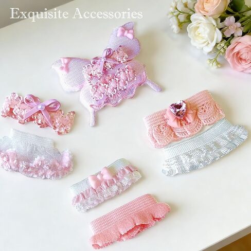 8-Piece Doll Clothes for Sonny Angel Collectible, 3 Inch Mini Dolls Outfit Set, Tops & Skirts for Display, Mix & Match, Collectors Gift (Pink/Cherry Blossom Angel Style) in Saudi Arabia