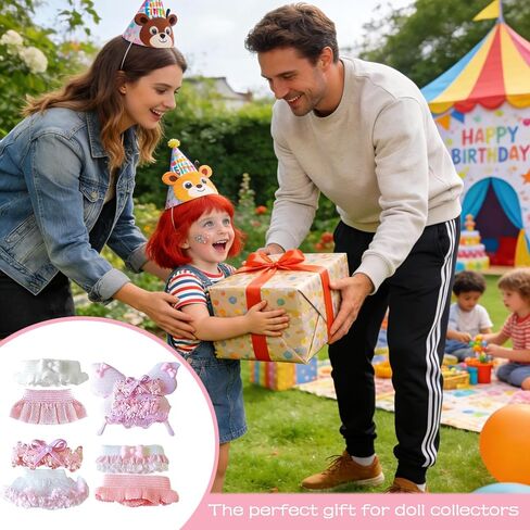 8-Piece Doll Clothes for Sonny Angel Collectible, 3 Inch Mini Dolls Outfit Set, Tops & Skirts for Display, Mix & Match, Collectors Gift (Pink/Cherry Blossom Angel Style) in Saudi Arabia