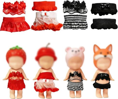 8-Piece Doll Clothes for Sonny Angel Collectible, 3 Inch Mini Dolls Outfit Set, Tops & Skirts for Display, Mix & Match, Collectors Gift (Pink/Cherry Blossom Angel Style) in Saudi Arabia