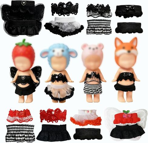 8-Piece Doll Clothes for Sonny Angel Collectible, 3 Inch Mini Dolls Outfit Set, Tops & Skirts for Display, Mix & Match, Collectors Gift (Pink/Cherry Blossom Angel Style) in Saudi Arabia