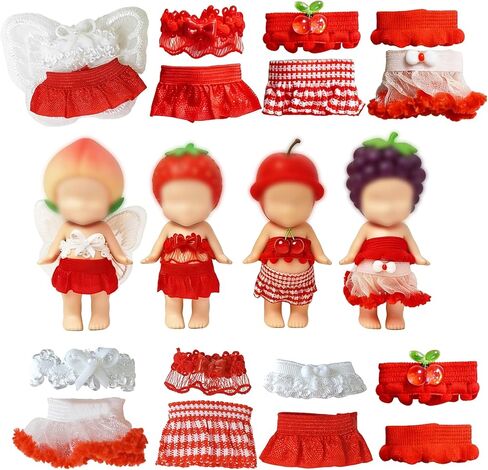 8-Piece Doll Clothes for Sonny Angel Collectible, 3 Inch Mini Dolls Outfit Set, Tops & Skirts for Display, Mix & Match, Collectors Gift (Pink/Cherry Blossom Angel Style) in Saudi Arabia