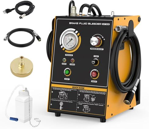 Automatic Brake Bleeder Kit with 9 Adapters, One-Person Operation Brake Fluid Bleeder Machine with Air-Free Filling & Precise Pressure Control for Gasoline/Electric Vehicles, 110V in Kuwait
