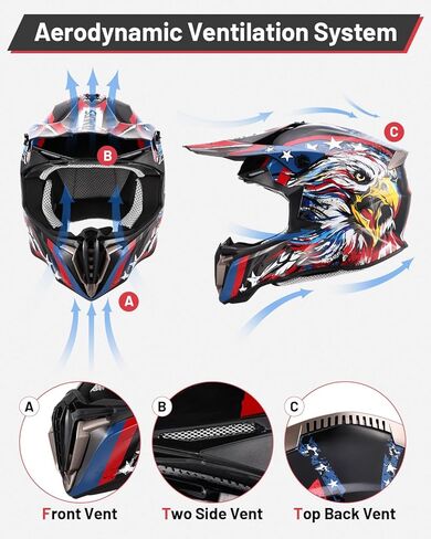 Youth Dirt Bike Helmet DOT Certified - Full Face Motorcycle Helmet with Goggles & Gloves for 8-18 Years Old, Kid ATV Helmets for Boys & Girls,Four Wheeler Helmet Motocross BMX ATV UTV Riding Dirt Bike in Saudi Arabia