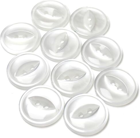 10PCS 5/8 Inch (15mm) 2-Hole Resin Sewing Buttons, Thickened Round Craft Buttons Replacement for Clothing, Coat DIY Sewing and Craft Projects White in Saudi Arabia