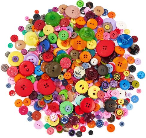 300-400 PCS Assorted Metallic Color Resin Buttons 2 and 4 Holes Round Craft for Sewing DIY Crafts Children's Manual Button,Metallic Color in Saudi Arabia