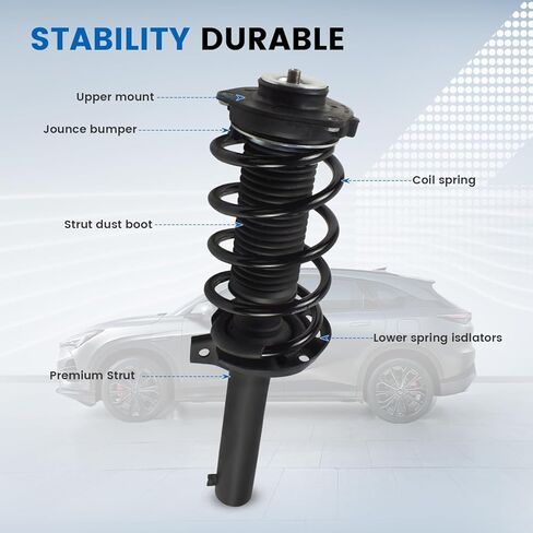 قطعتان من ممتص الصدمات الأمامي لسيارة 2006-2013 Audi A3/ A3 Quattro، 2005-2017 Volkswagen Jetta/Passat، 12-17 Beetle، 07-11 Eos، 10-14 Golf، 06-09 Rabbit، 09-17 CC، دعامة زنبركية ملفوفة كاملة 172311 in Kuwait