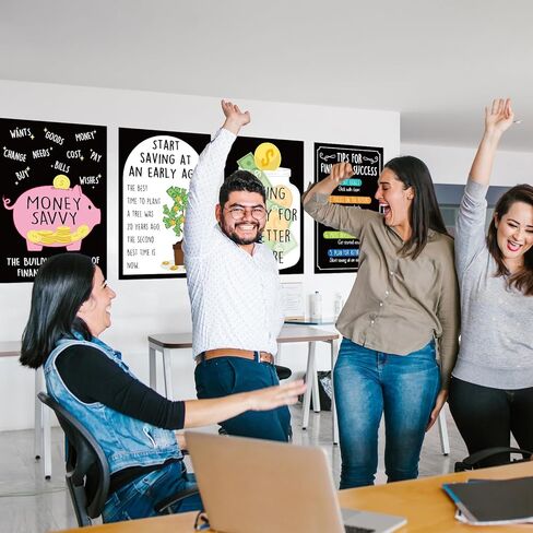 9 قطع مضحكة من ملصقات محو الأمية المالية مجموعة الأساسيات المالية حزمة أساسيات ملصق تعليمي للممرات لوحات الإعلانات غرفة الدراسة المنزلية فئة الدراسات التجارية الديكور in Kuwait