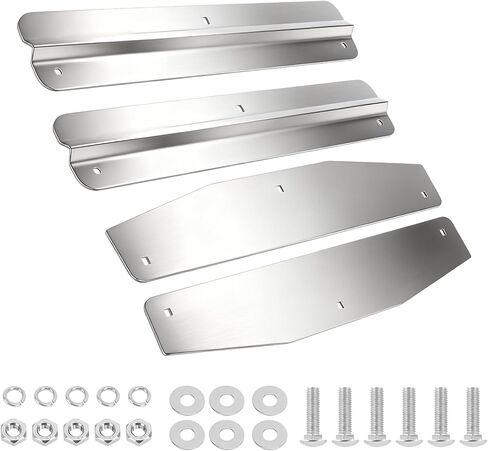 Yuleimy 24" Stainless Steel Mud Flap Weights (4-Piece Set), Heavy Duty 24"x4" Anti-Sail Bottom Plates with Hardware for Semi Trucks & Long Haul Trailers (Rubber Flaps NOT Included) in Saudi Arabia