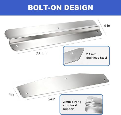 Yuleimy 24" Stainless Steel Mud Flap Weights (4-Piece Set), Heavy Duty 24"x4" Anti-Sail Bottom Plates with Hardware for Semi Trucks & Long Haul Trailers (Rubber Flaps NOT Included) in Saudi Arabia